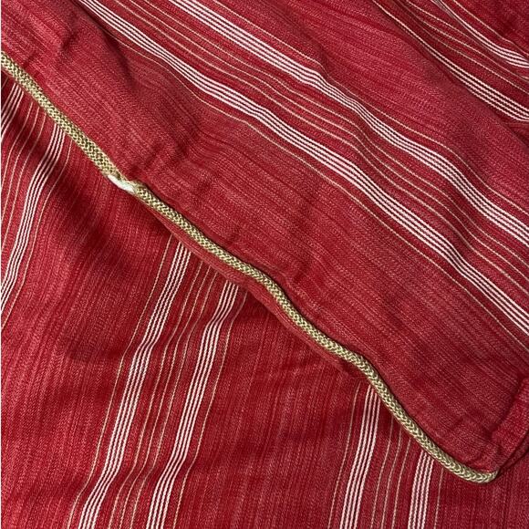 Ralph Lauren San Luca Red Stripe Seychelles Comforter KING Size Burlap Trim - Picture 5 of 12